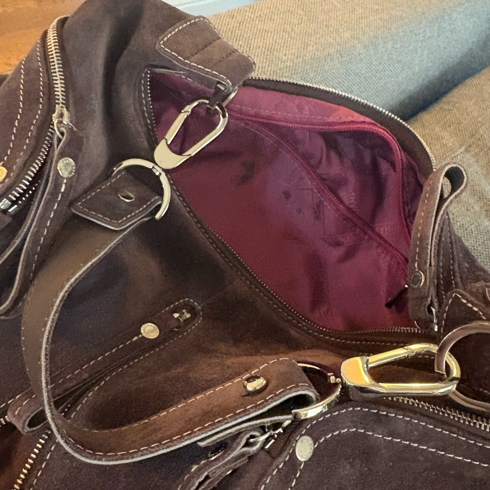 Longchamp suede shoulder bag - Picture 10 of 13